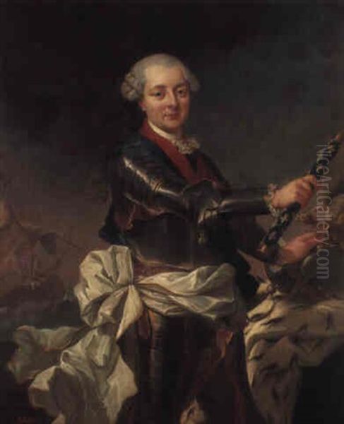 Portrait Of Louis-jean-marie-de-bourbon, Duc De Penthievre Oil Painting by Louis Michel van Loo