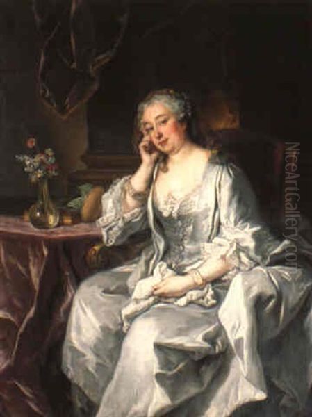 Portrait Of A Lady Oil Painting by Louis Michel van Loo