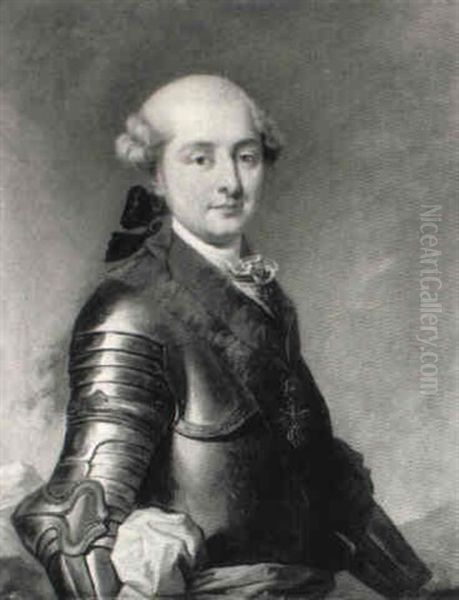 Portrait D'officier A La Toison D'or Oil Painting by Louis Michel van Loo