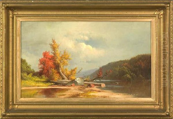 Autumnal Landscape Oil Painting by George Frederick Bensell