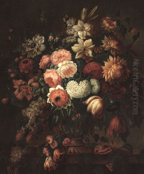 Blumenstilleben Oil Painting by Pieter van Loo