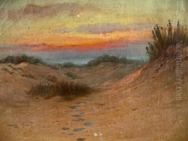 Dunes And Ocean Oil Painting by Charles Russell Loomis