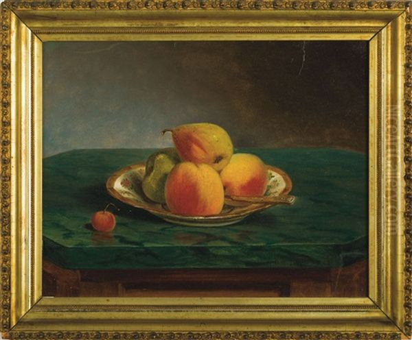 Still-life With Peaches, Pears And A Cherry Oil Painting by Osbert Burr Loomis