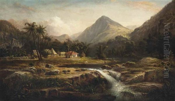 Coffee Plantation In The Mountains Of Cuba Oil Painting by Osbert Burr Loomis