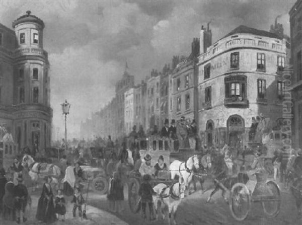 View Of The Strand From The Corner Of Duncannan Street Oil Painting by Pieter Van Loon