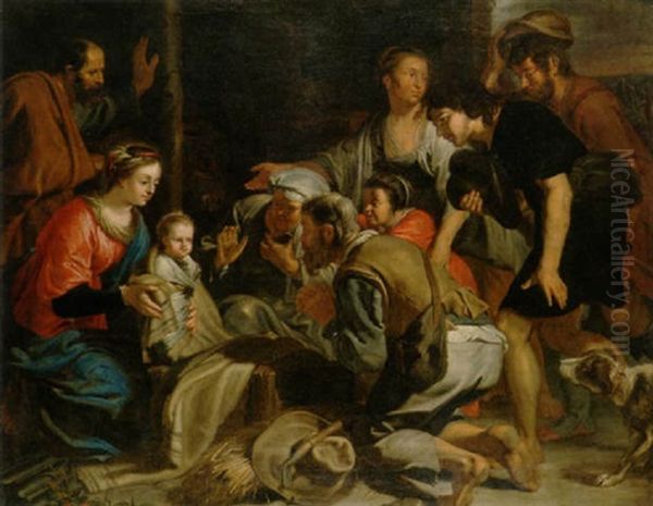 The Adoration Of The Shepherds Oil Painting by Theodor Van Loon