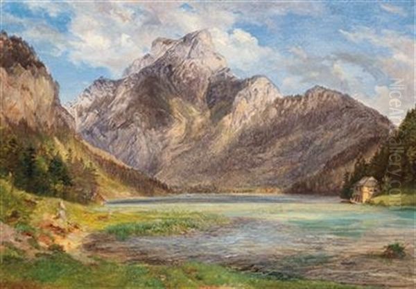 Leopold Steiner Lake Oil Painting by Friedrich Loos