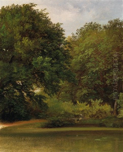 Group Of Trees In The Park Oil Painting by Friedrich Loos