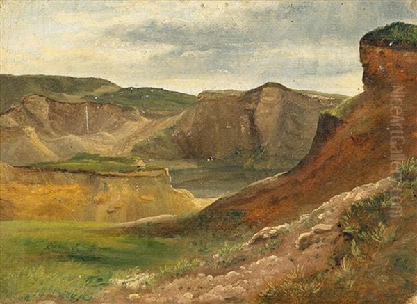 Gebirge Mit See Oil Painting by Friedrich Loos