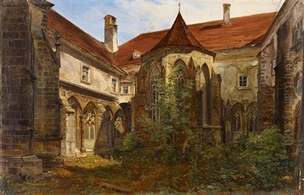 Klosterhof Oil Painting by Friedrich Loos