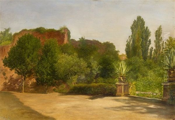 Sommertag In Romischem Garten Oil Painting by Friedrich Loos