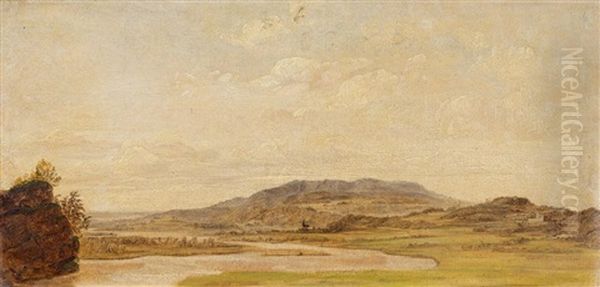 Landschaft Mit Fluss Oil Painting by Friedrich Loos