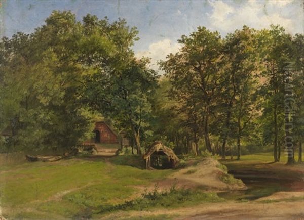 Norddeutscher Bauernhof Oil Painting by Friedrich Loos