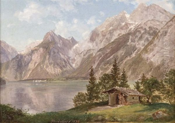 Der Konigssee Mit Watzmann Oil Painting by Friedrich Loos