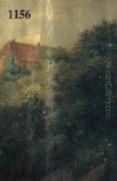 Bauerngarten Im Fruhling Oil Painting by Friedrich Loos