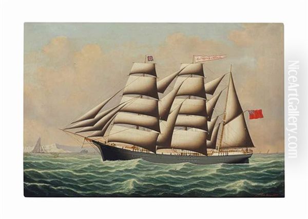 The Ship Alpheus Marshall, Digby, Nova Scotia Oil Painting by John Frederick Loos