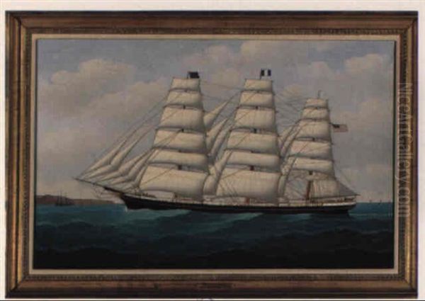 Ship 't.f. Oakes' Flying The American Flag Oil Painting by John Frederick Loos