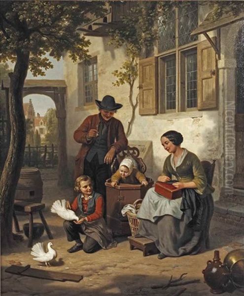 The Happy Family Oil Painting by Basile De Loose