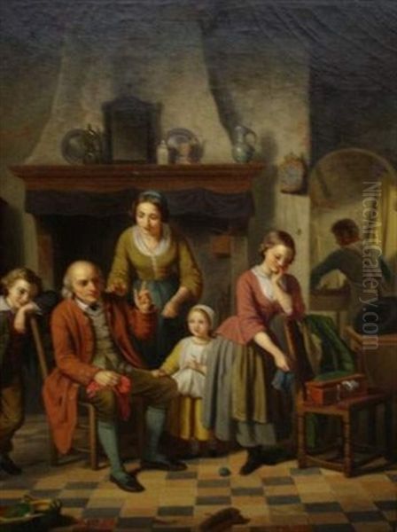 Reunion De Famille Oil Painting by Basile De Loose