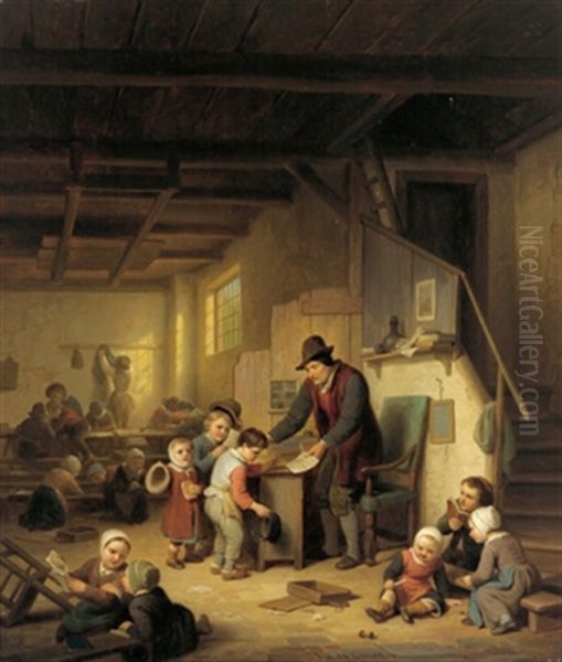 Die Landschule Oil Painting by Basile De Loose