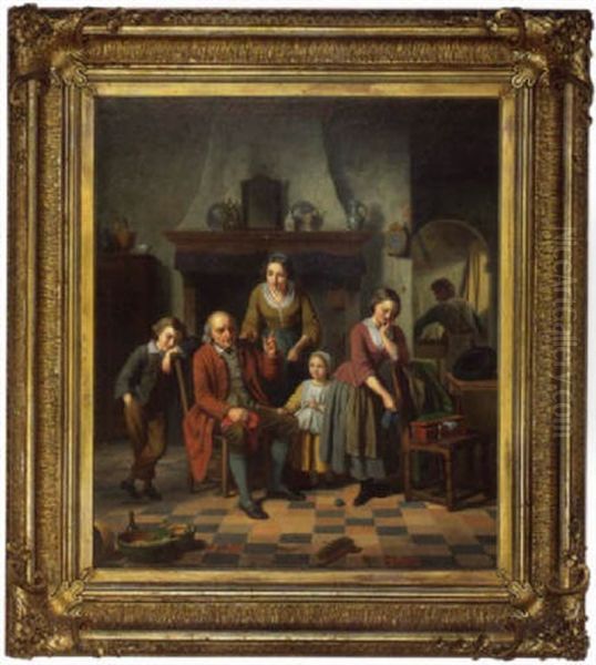 Vaterlicher Ratschlag Oil Painting by Basile De Loose