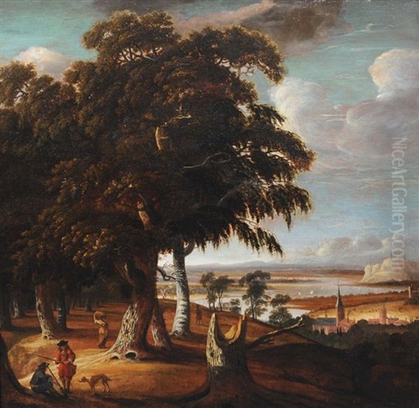 Extensive Landscape With Stump Oil Painting by Jan Looten