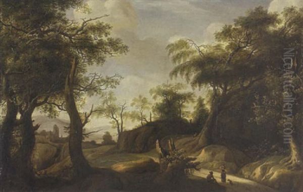 Waldlandschaft Oil Painting by Jan Looten