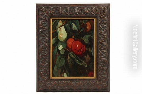 Apples And Pears Oil Painting by Jacobus Van Looy