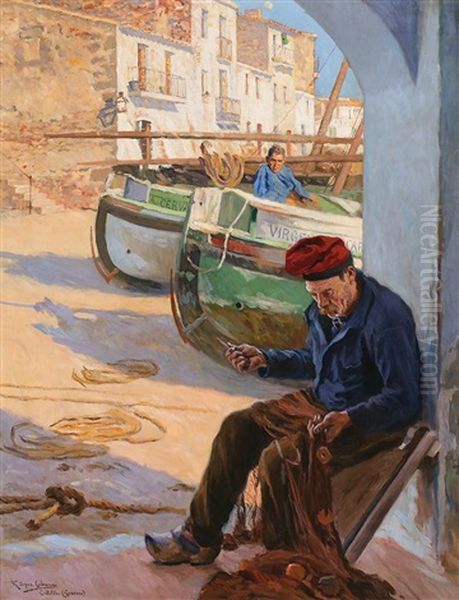 Pescador De Calella De Palafrugell Oil Painting by Ricardo Lopez Cabrera