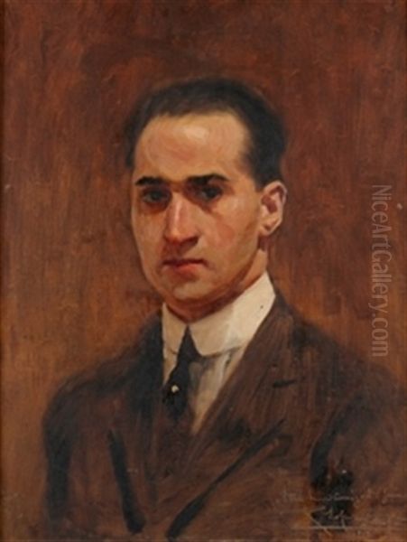 Retrato De Caballero Oil Painting by Ricardo Lopez Cabrera