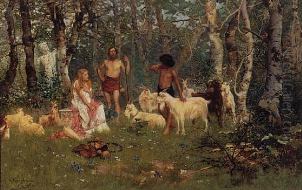 Mythological Idyll Oil Painting by Ricardo Lopez Cabrera