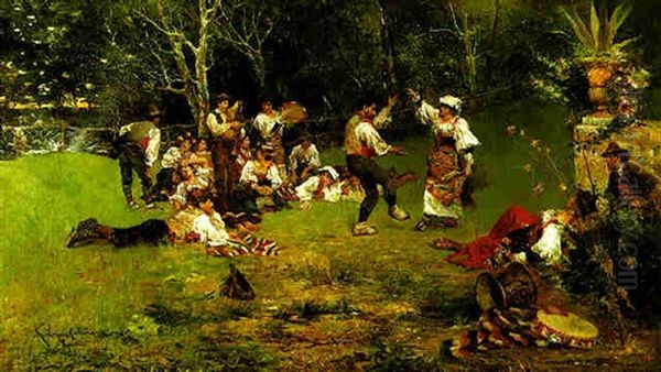 The Garden Dance Oil Painting by Ricardo Lopez Cabrera