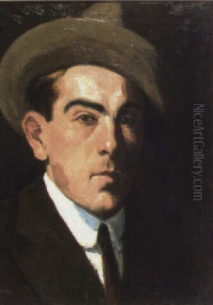 Autorretrato Oil Painting by Ricardo Lopez Cabrera