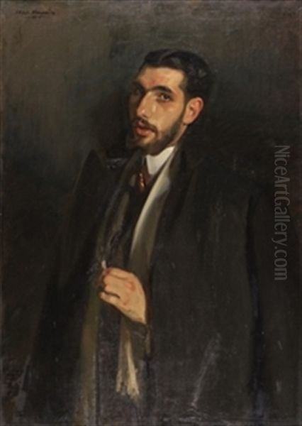 Retrato De Francisco Posada Oil Painting by Jose Maria Lopez Mezquita