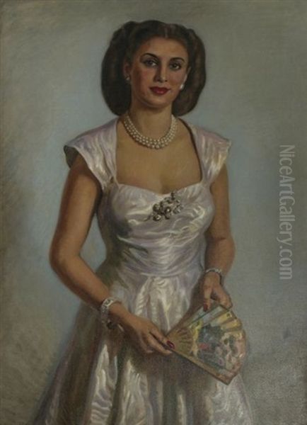 Portrait Of A Lady Oil Painting by Jose Maria Lopez Mezquita