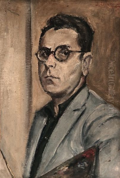 Meautorretrato Oil Painting by Jose Maria Lopez Mezquita