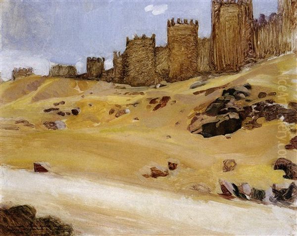 Murallas De Avila Oil Painting by Jose Maria Lopez Mezquita