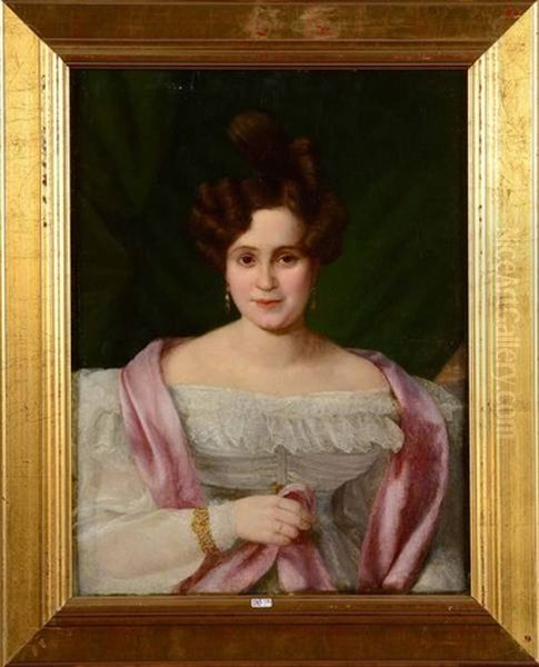 Portrait D'une Dame De Qualite Oil Painting by Bernardo Lopez Piquer