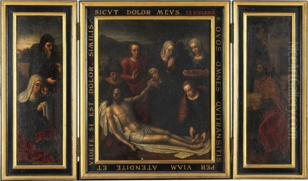 Triptych: Lamentation Oil Painting by Ambrosius Benson