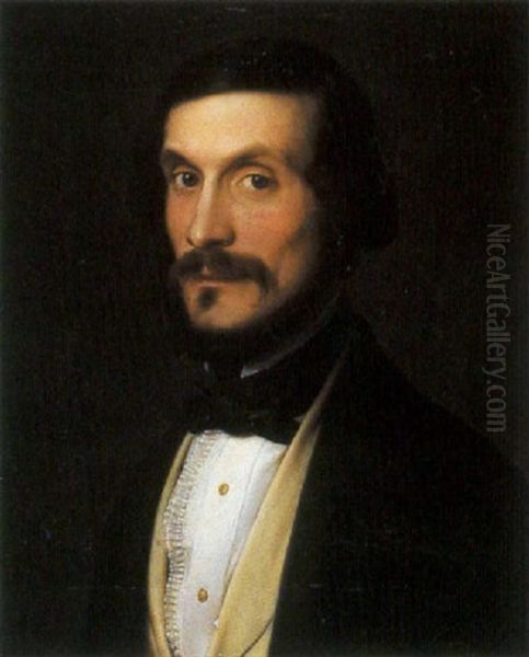 Retrato Del Poeta Espronceda Oil Painting by Luis Lopez y Piquer