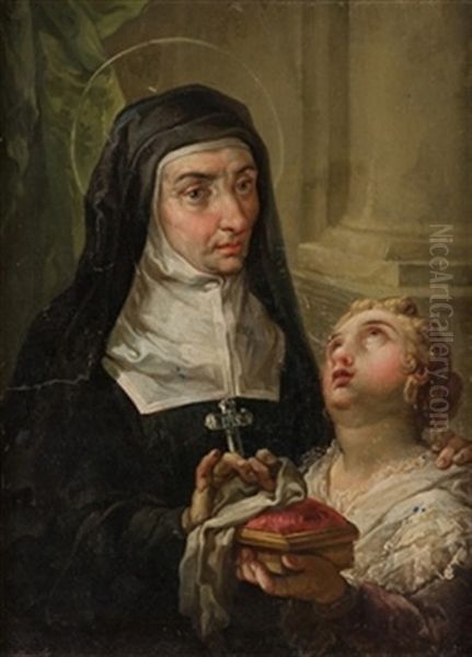 Santa Juana De Chantal Oil Painting by Vicente Lopez y Portana