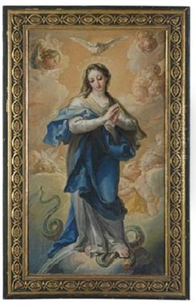 Inmaculada Oil Painting by Vicente Lopez y Portana