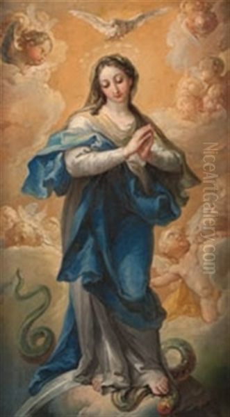 Inmaculada Oil Painting by Vicente Lopez y Portana