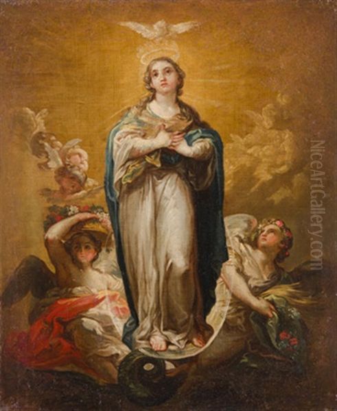 Inmaculada Oil Painting by Vicente Lopez y Portana