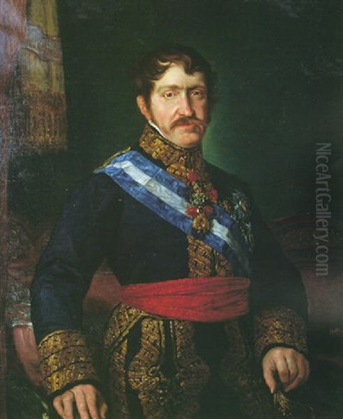 Retrato Del Pretendiente Carlista D. Carlos Maria Isidro De Borbon Parma Oil Painting by Vicente Lopez y Portana