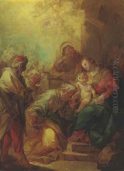 The Adoration Of The Magi Oil Painting by Vicente Lopez y Portana