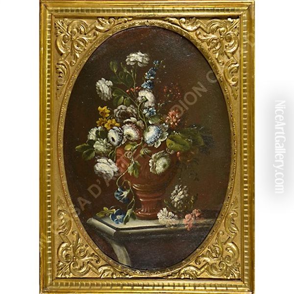 A) Vaso Di Fiori B) Mazzo Di Fiori Oil Painting by Gasparo Lopez