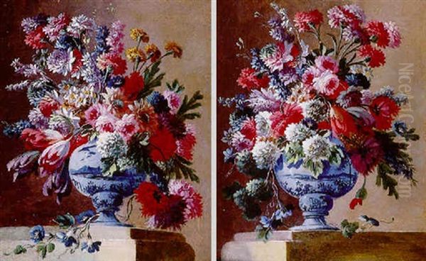 Vase De Fleurs Oil Painting by Gasparo Lopez