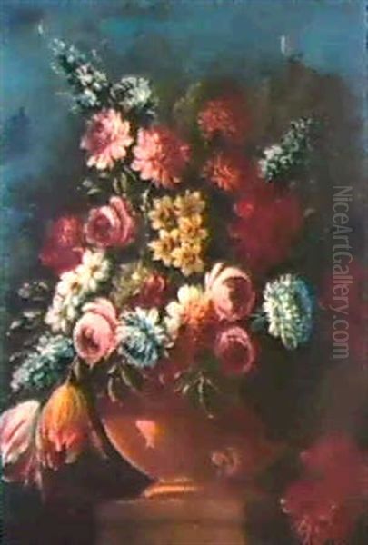 Vaso Di Fiori All'aperto Oil Painting by Gasparo Lopez