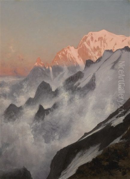 Aiguille Noire De Peuterey, Mont Blanc Oil Painting by Gabriel Loppe